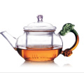 Fashion Design Heat Resistant Brosilicate Glass Tea Pot with Filter